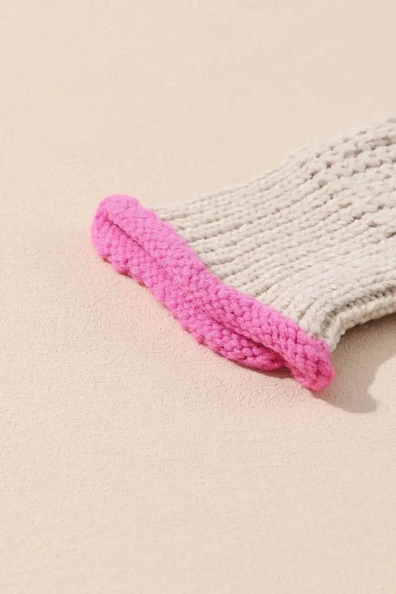 Contrast Tied Open Front Cardigan - Love Salve